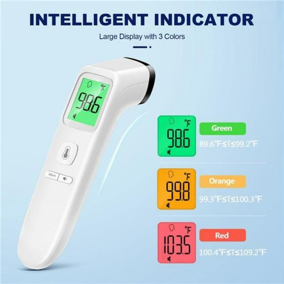 Forehead Thermometer with Fever Alarm, LCD Display and Memory Function, - Picture 2 of 6
